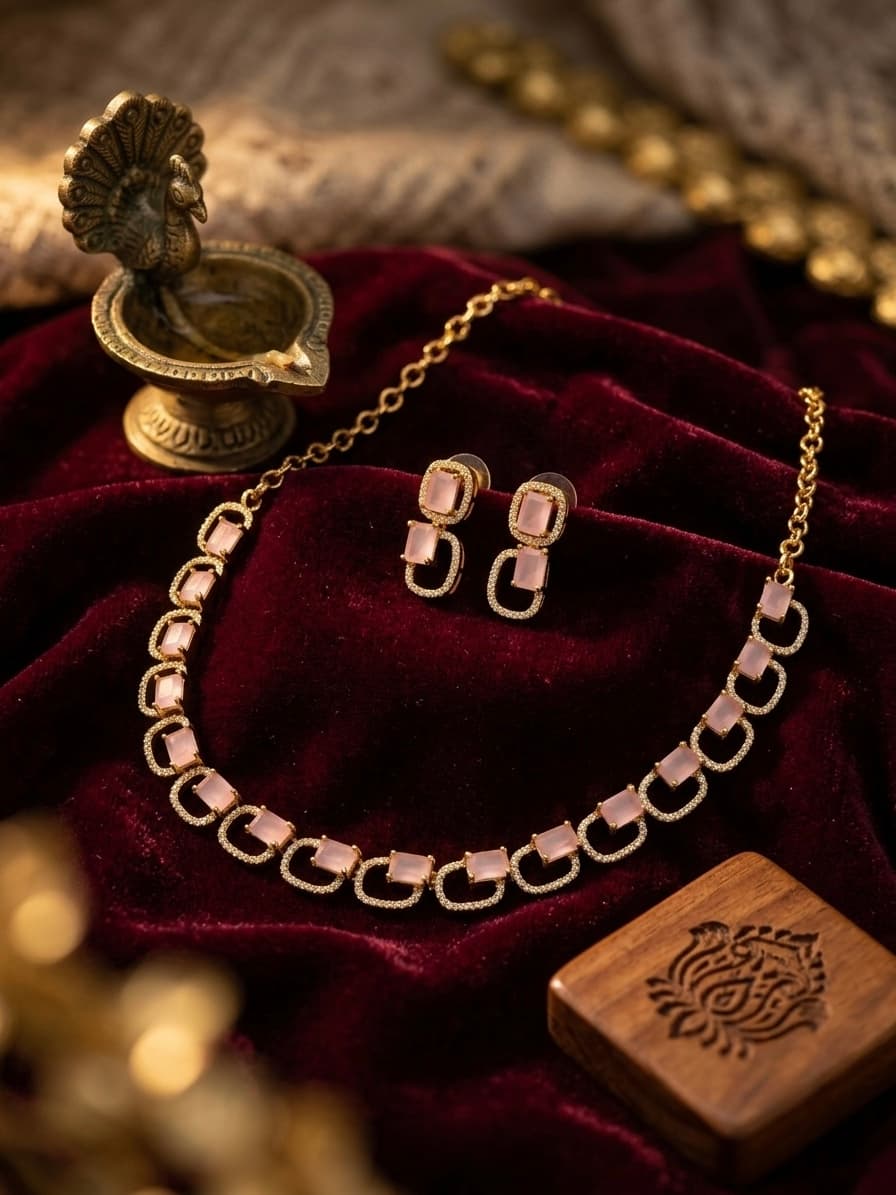 Rosa Link Necklace & Earring Set